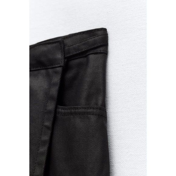 ZARA TRF COATED DENIM SKIRT - Picture 7 of 8